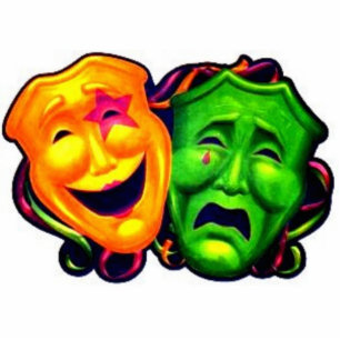 KOMÖDIE U. TRAGÖDIE FREISTEHENDE FOTOSKULPTUR 