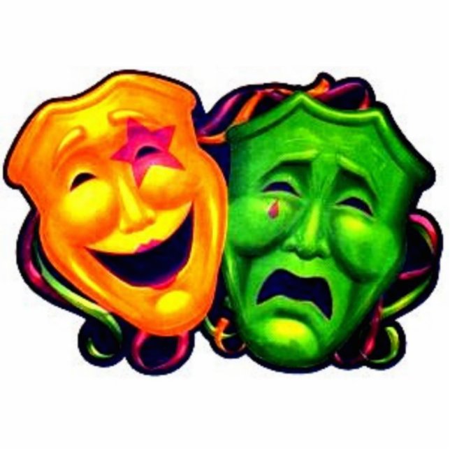 KOMÖDIE U. TRAGÖDIE FREISTEHENDE FOTOSKULPTUR  (Vorne)