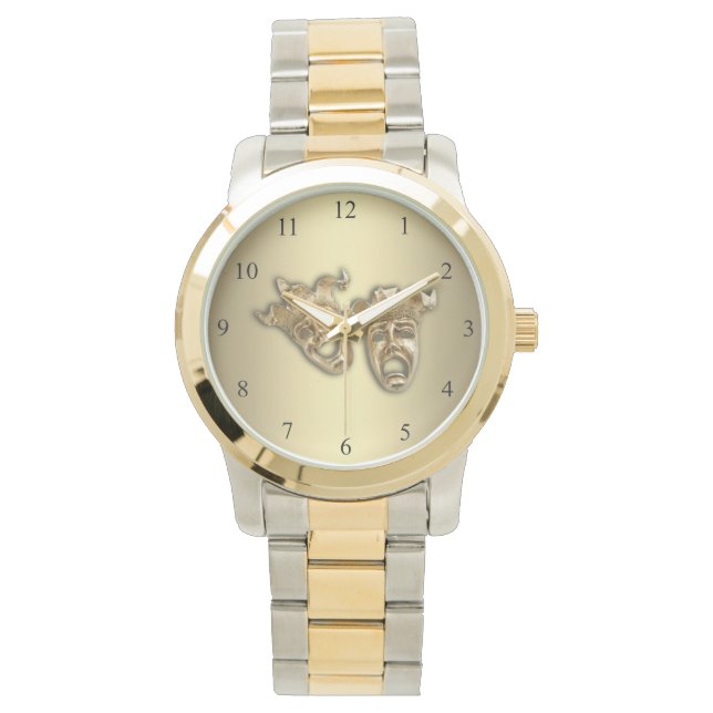 Komödie und Masken des Theaters Armbanduhr (Vorderseite)