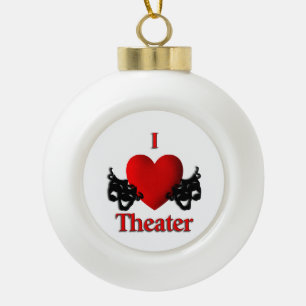Komödie und Masken des Theaters Keramik Kugel-Ornament