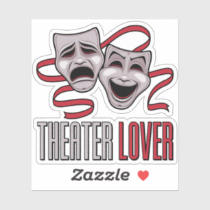 Komödie und Tragödie Theaterliebhaber Aufkleber