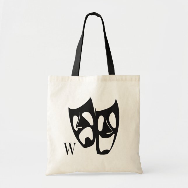 Komödien-Tragödie-Theater-Monogramm-Taschen-Tasche Tragetasche (Vorne)