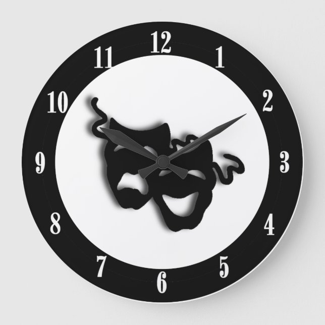 Komödien-und Tragödie-einzigartiges Theater Große Wanduhr (Vorderseite)