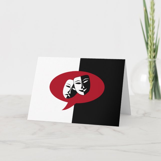 Komödien-und Tragödie-Masken Karte (Vorderseite)