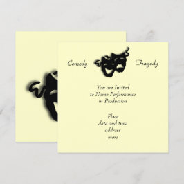 Komödien-und Tragödie-schwarze Masken-Einladung Einladung