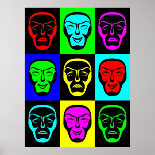 Komödien-und Tragödie-Theater--Masken Poster