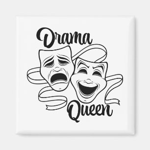 Komödien- und Tragödientheater-Masken Drama Queen Magnet