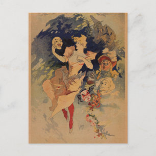 Komödientheater 1900 von Jules Chéret Postkarte