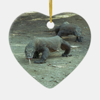 Komodo Drache-Herz Keramik Ornament