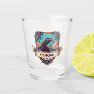 Komodo-Drache Indonesien Nationalpark Schnapsglas