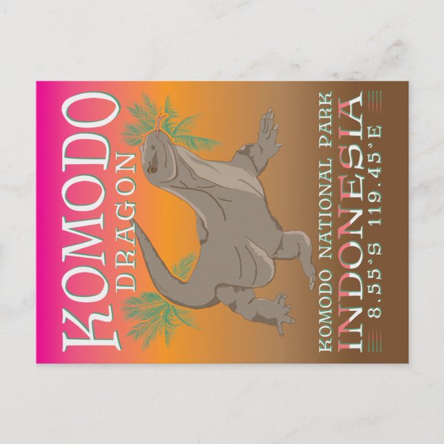 KOMODO DRAGON - DIE GRÖSSTE LIZARD. POSTKARTE (Vorderseite)