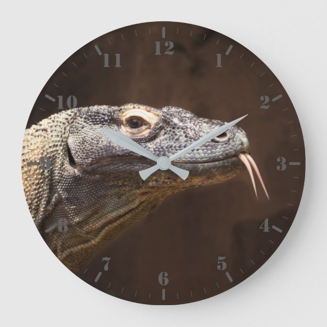 Komodo Dragon Große Wanduhr (Vorderseite)