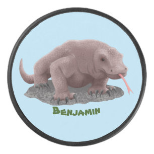 Komodo Dragon Illustration Eishockey Puck