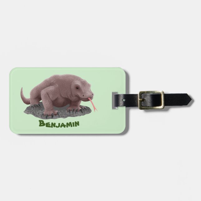Komodo Dragon Illustration Gepäckanhänger (Vorderseite horizontal)