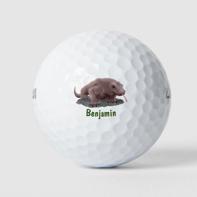 Komodo Dragon Illustration Golfball (Vorderseite)