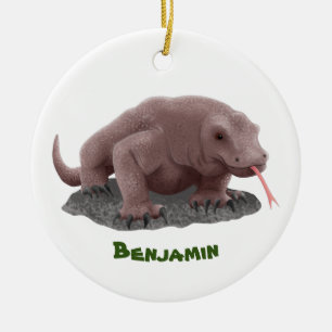 Komodo Dragon Illustration Keramik Ornament