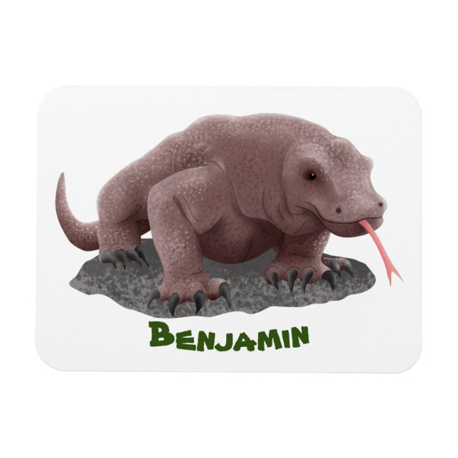 Komodo Dragon Illustration Magnet (Horizontal)