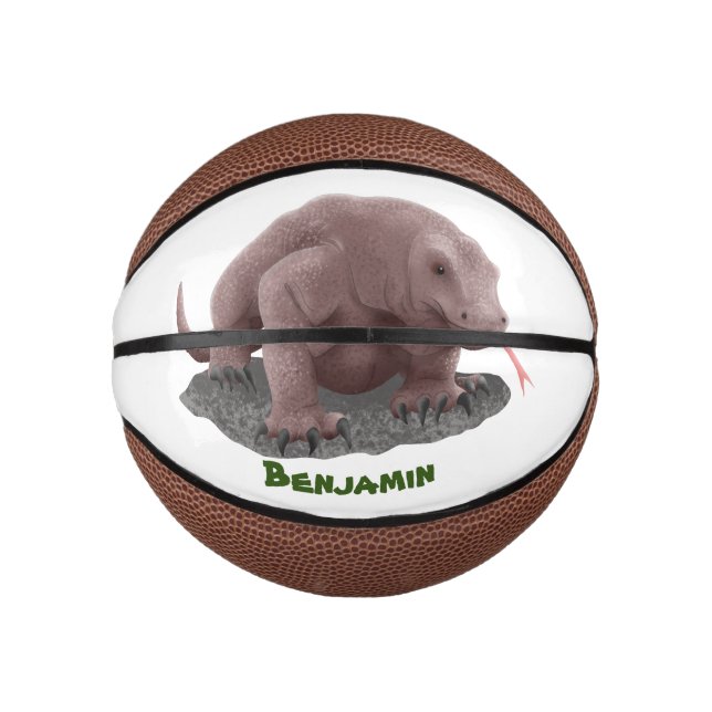 Komodo Dragon Illustration Mini Basketball (Vorderseite)