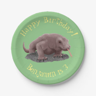 Komodo Dragon Illustration Pappteller