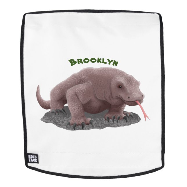 Komodo Dragon Illustration Rucksack (Abnehmbare Front)