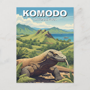 Komodo Dragon Indonesien Nationalpark Postkarte