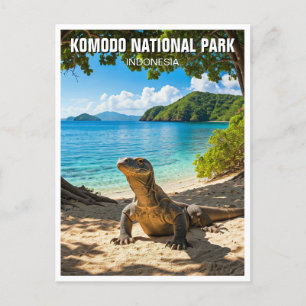 Komodo Dragon Indonesien Nationalpark Postkarte