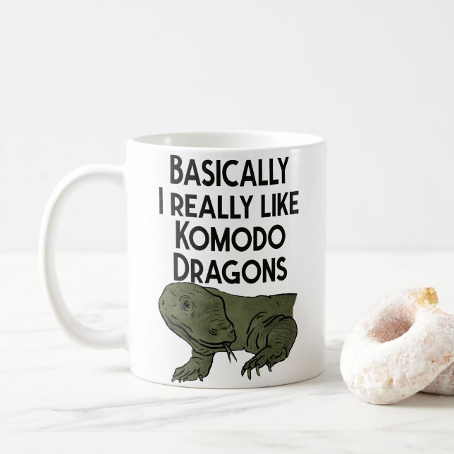 Komodo Dragon Lover Mug  Kaffeetasse (Mit Donut)