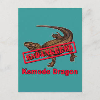 Komodo Dragon Tshirts vom Aussterben bedroht Postkarte