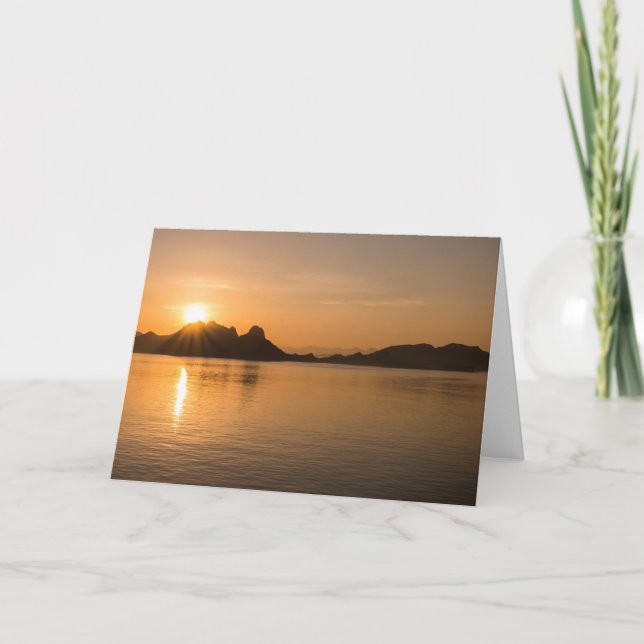 Komodo-Insel bei Sonnenuntergang Karte (Vorderseite)
