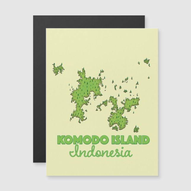 Komodo Insel Indonesien Karte (Vorne/Hinten)