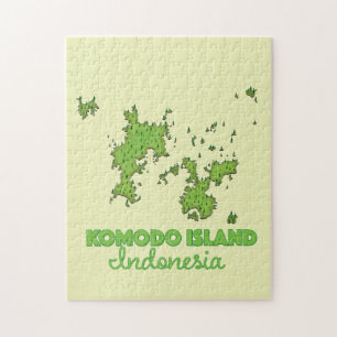 Komodo-Insel Indonesien Karte Puzzle