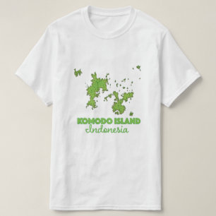 Komodo Insel Indonesien Karte T-Shirt