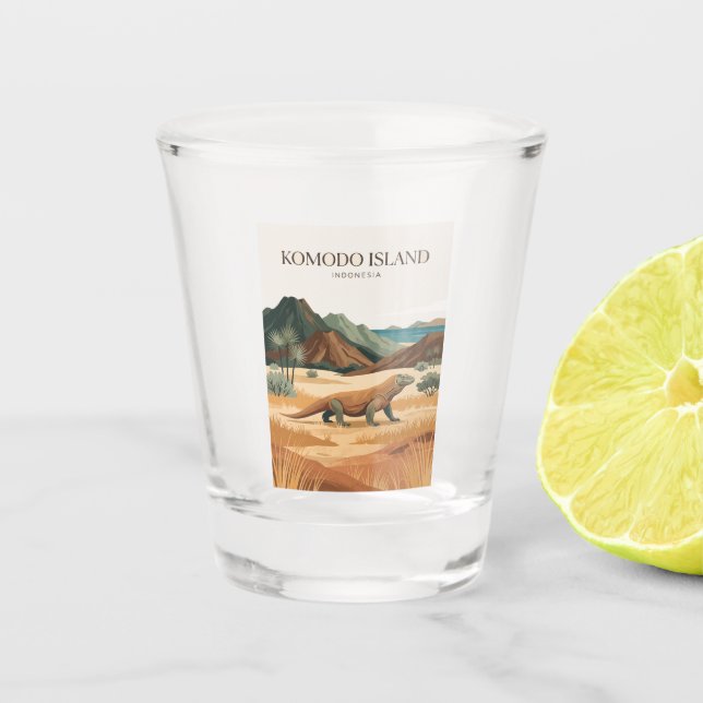 Komodo-Insel Indonesien Schnapsglas (Vorderseite)