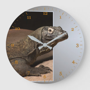 Komodo Island Monitordrache aus dem Rahmen Große Wanduhr