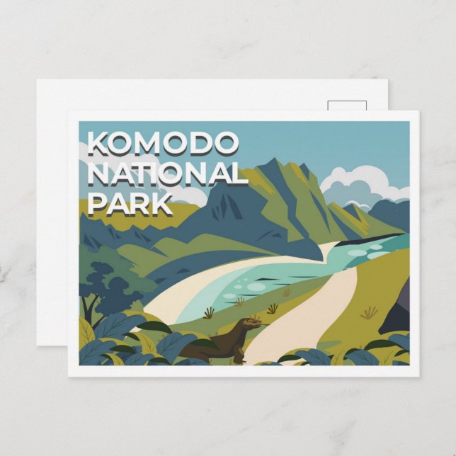 Komodo Nationalpark East Nusa Tenggarve Postkarte (Vorne/Hinten)