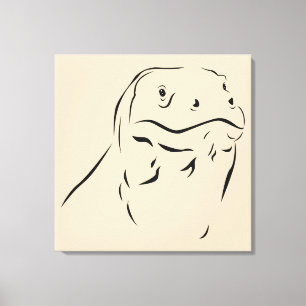 Komodo-Silhouette Leinwanddruck