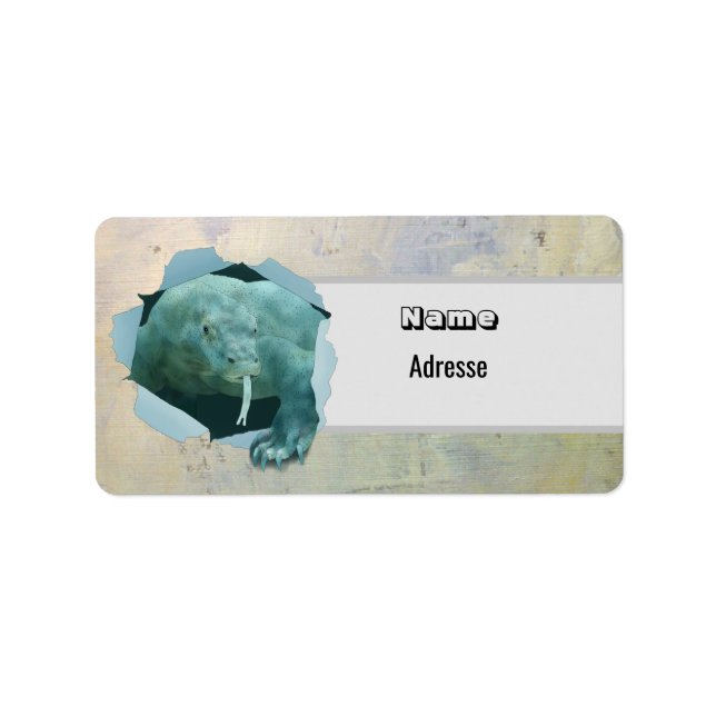 Komodowaran Adressaufkleber (Vorne)