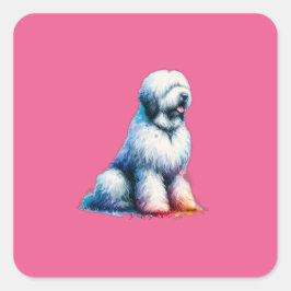Komondor Dog Quadratischer Aufkleber