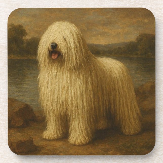 Komondor Getränkeuntersetzer (Vorderseite)