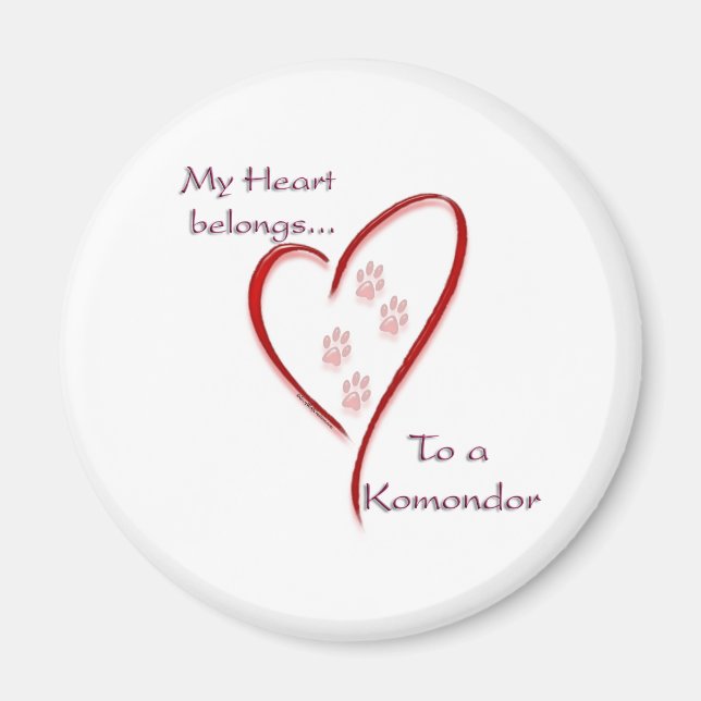 Komondor Heart Belongs Magnet (Vorne)