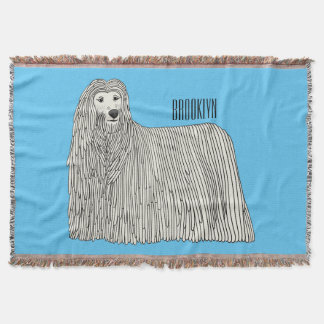 Komondor Hund Cartoon Illustration Decke