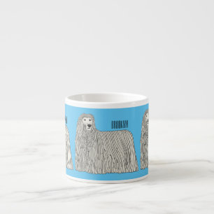 Komondor Hund Cartoon Illustration Espressotasse