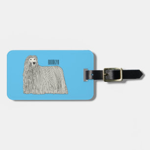 Komondor Hund Cartoon Illustration Gepäckanhänger