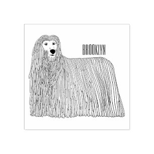 Komondor Hund Cartoon Illustration Gummistempel