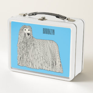 Komondor Hund Cartoon Illustration Metall Brotdose
