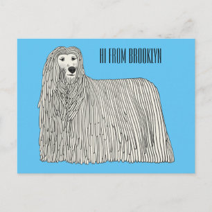 Komondor Hund Cartoon Illustration Postkarte