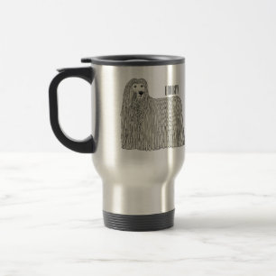Komondor Hund Cartoon Illustration Reisebecher