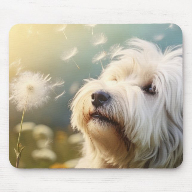 Komondor Hund Haustier Ruhe Frieden Mousepad (Vorne)