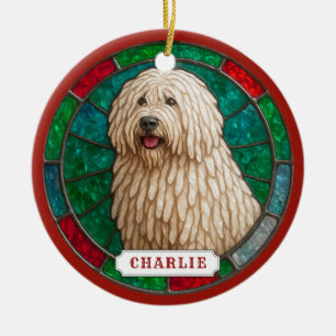 Komondor-Hund Keramik-Kreisornament Keramik Ornament