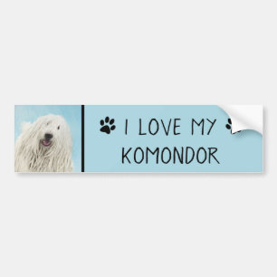 Komondor-Malerei - Niedliche Original-Hunde-Kunst Autoaufkleber